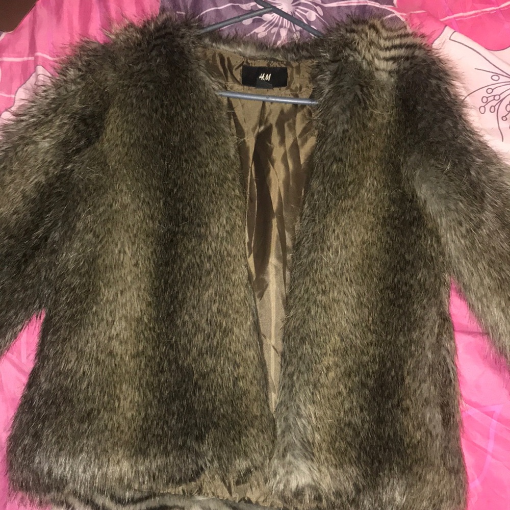 H&M Grey Fur Coat